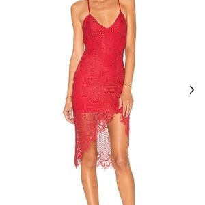Lovers + Friends Red Lace Starlight Dress
